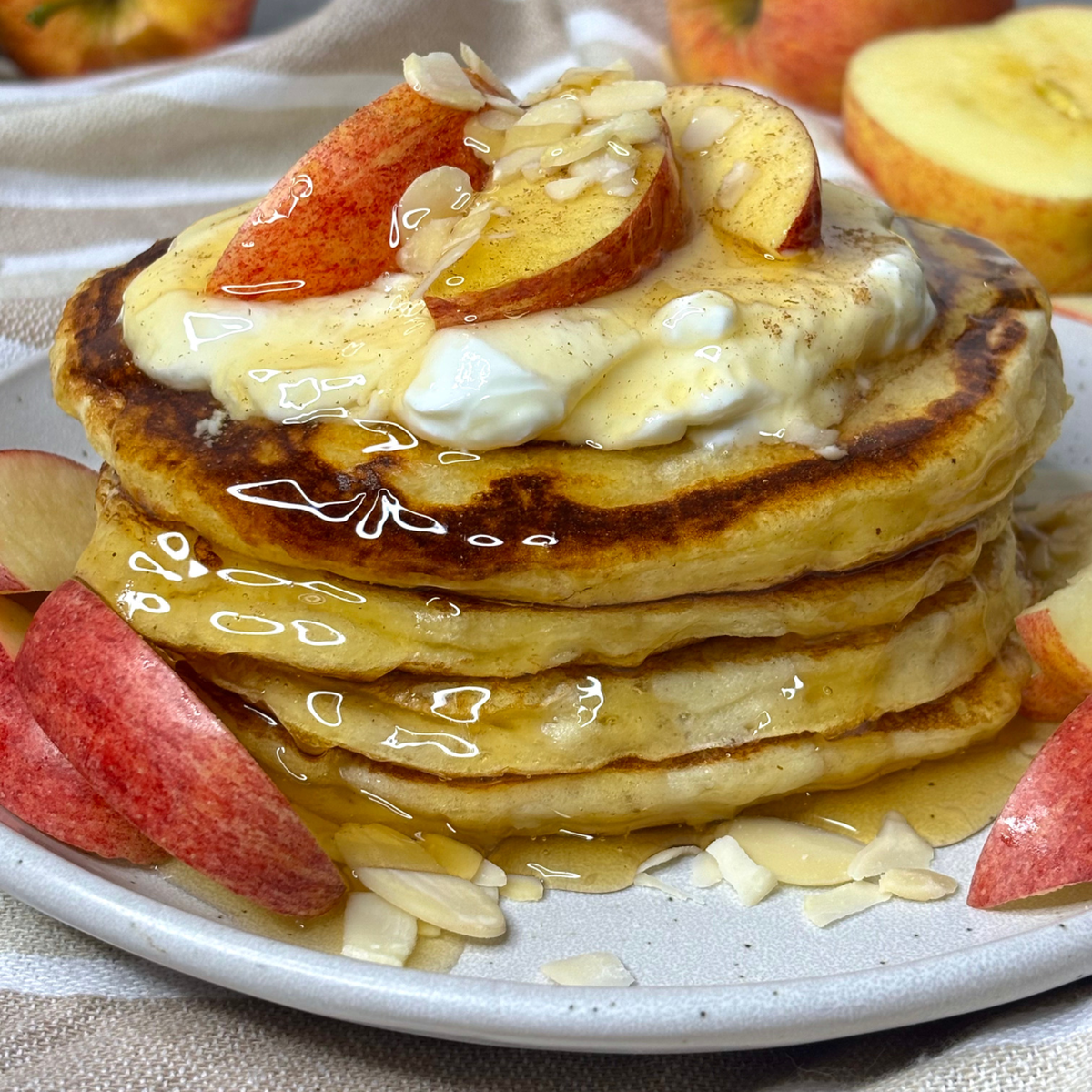 Apple & Almond Pancakes with Cinnamon