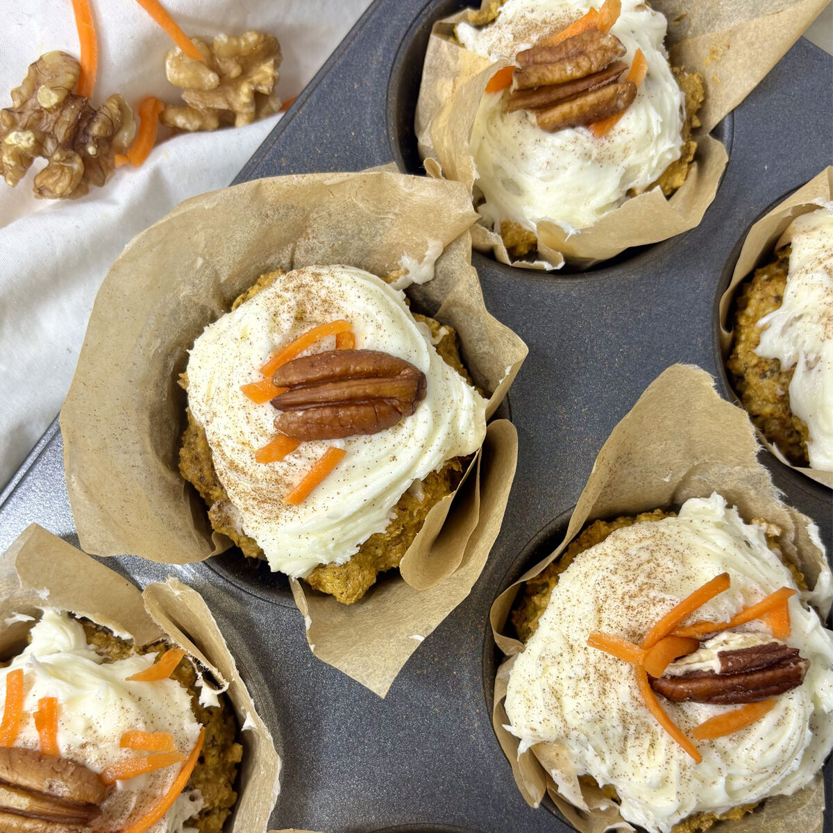 Healthy Carrot Cake Muffins