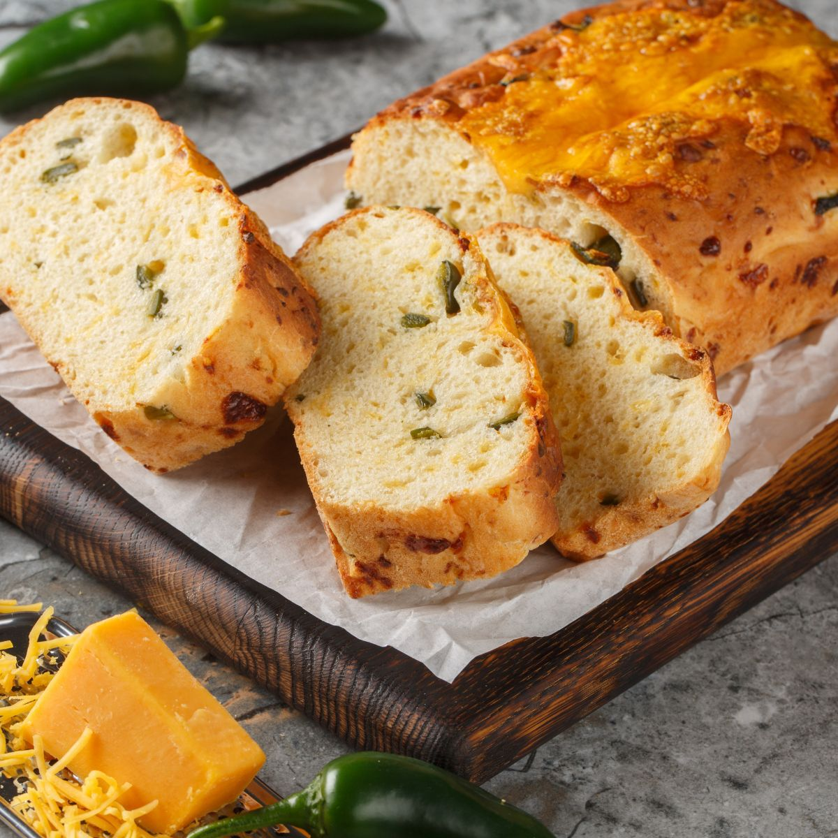 No-Knead Cheesy Jalapeño Bread