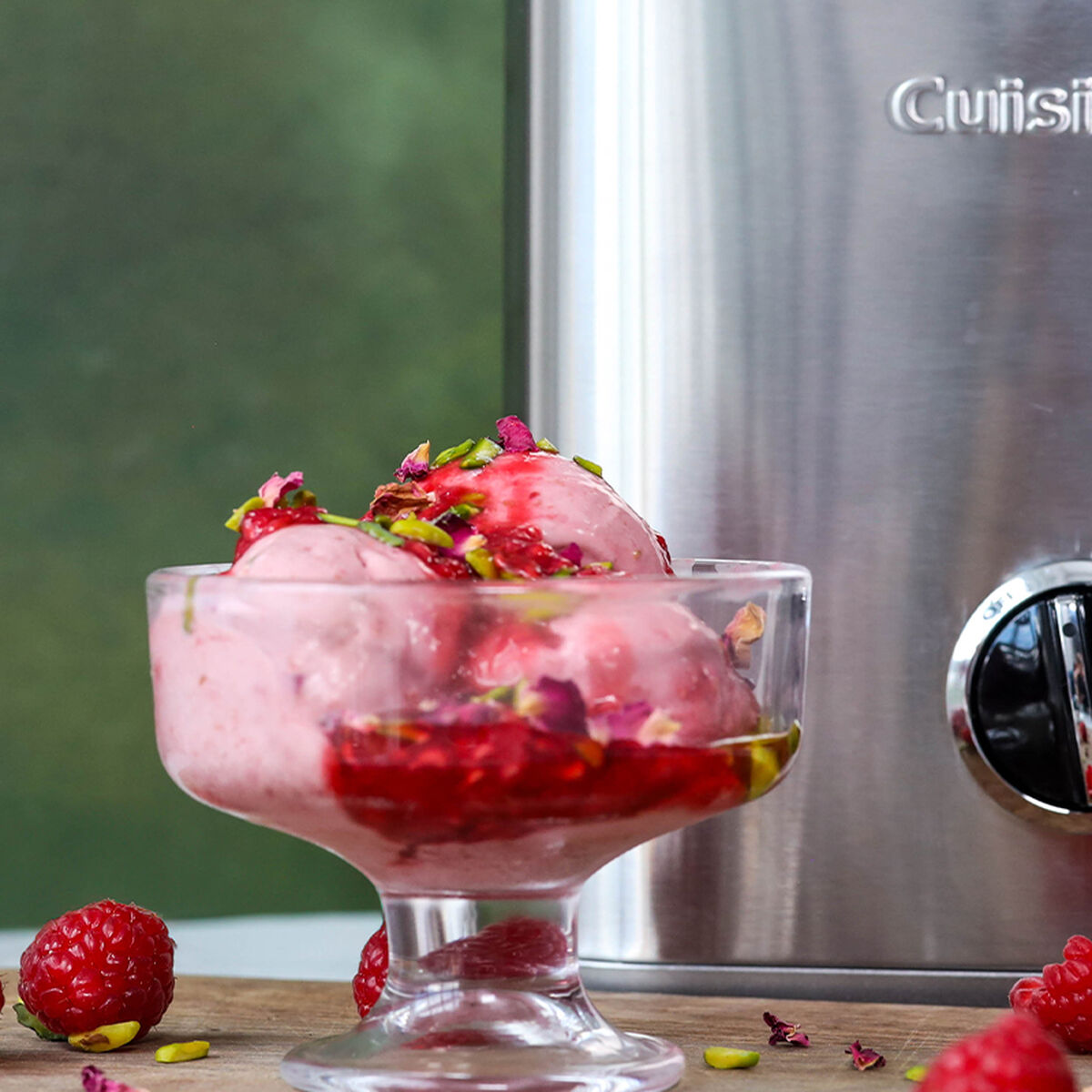 Raspberry Rose and Pistachio Ice Cream